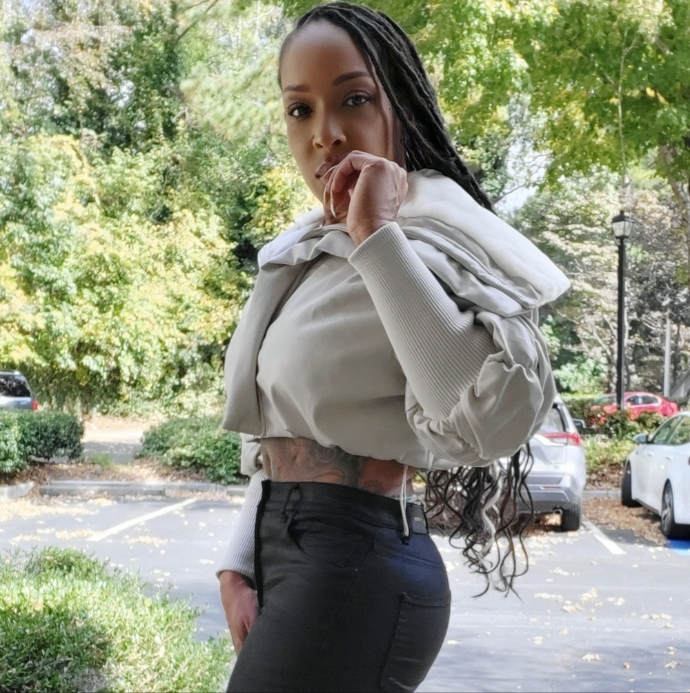 Faux leather crop jacket - Picture 3 of 4